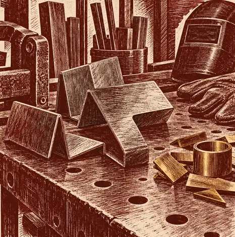 Illustration of fabrication businesses equipment and workspace