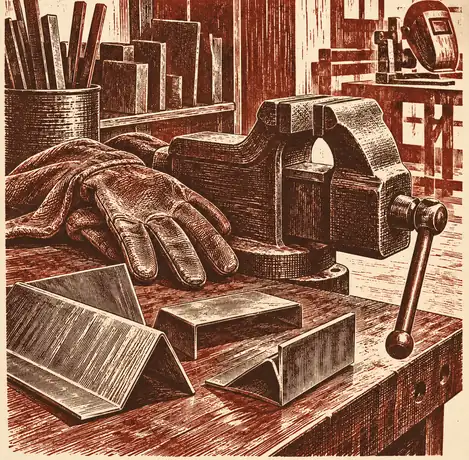 Illustration of fabrication businesses equipment and workspace